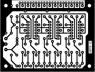 Leiterplatten-Vorlage für ein eichbares S-Meters mit LED-Balkenanzeige mit Vierfach-OPs des Typs LM324.