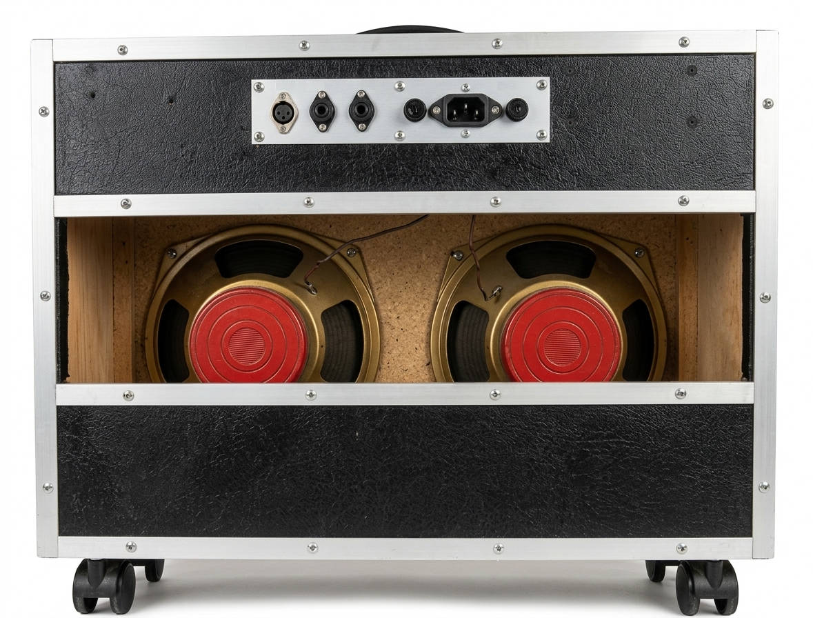 Die Rückseite des Selbstbau-Gitarrenverstärkers