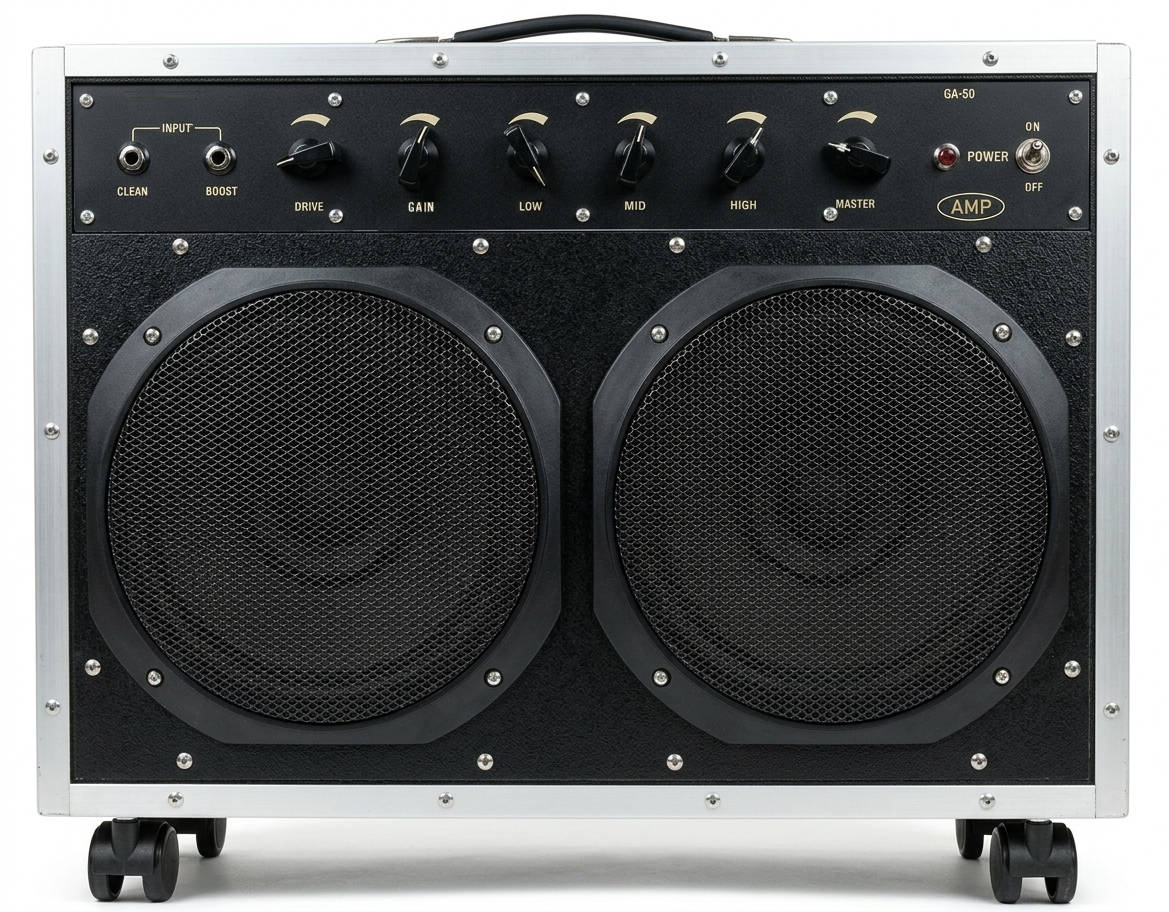 Frontansicht des Selbstbau-Gitarrenverstärkers